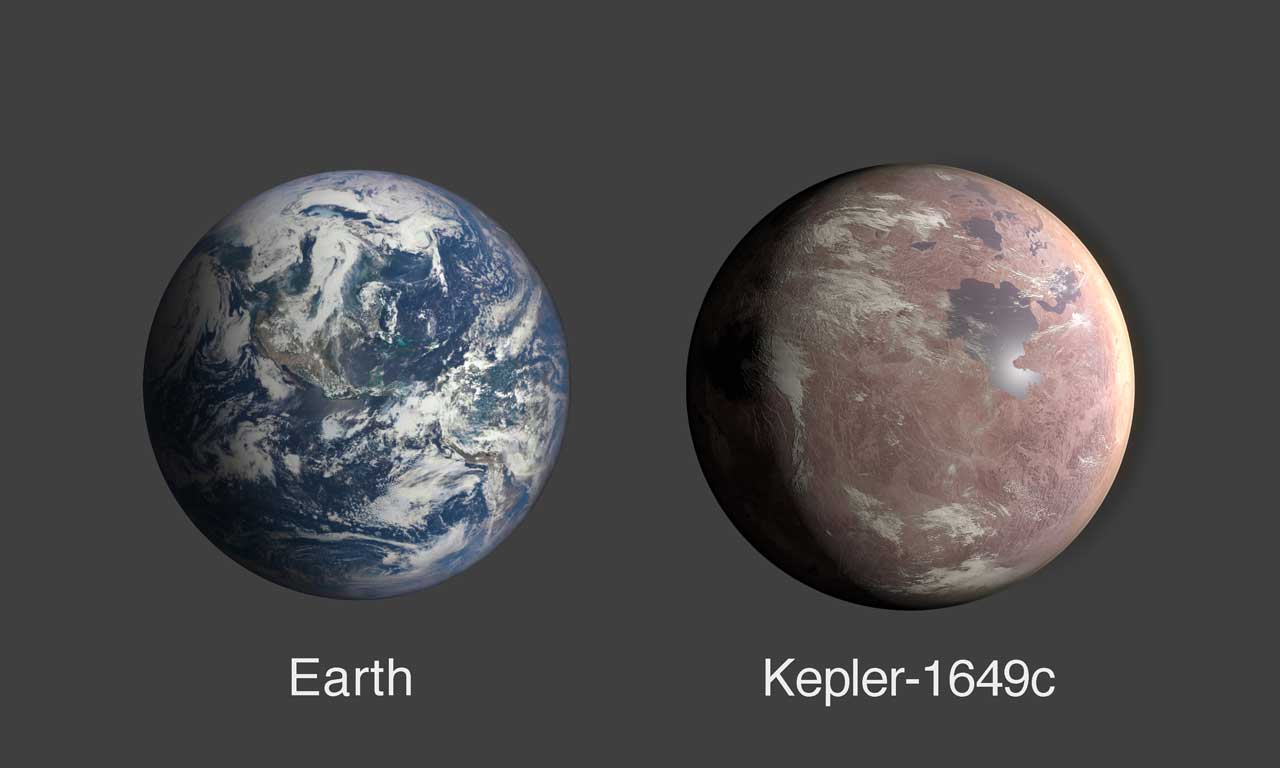 سیاره کپلر 1649 در مقایسه با زمین 